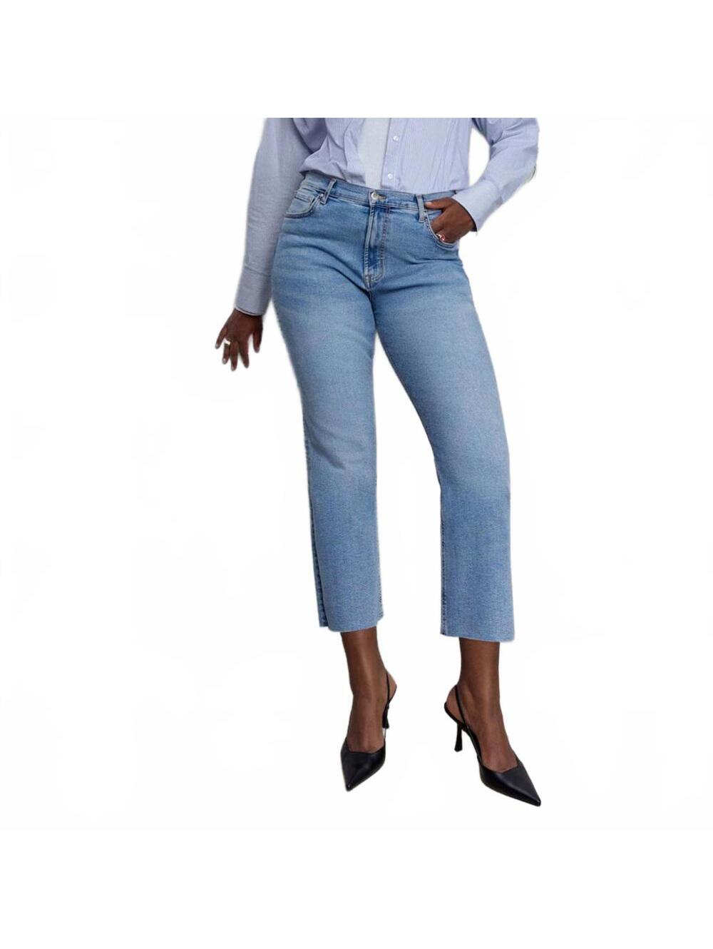 Mango Crop Flared Jeans NWT Sienna Medium Blue Size 18 (EUR 50)